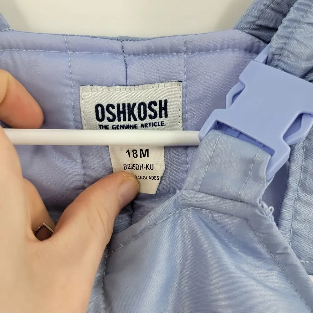 Vintage oshkosh b'gosh overalls snow suit pants blue 18 months vtg